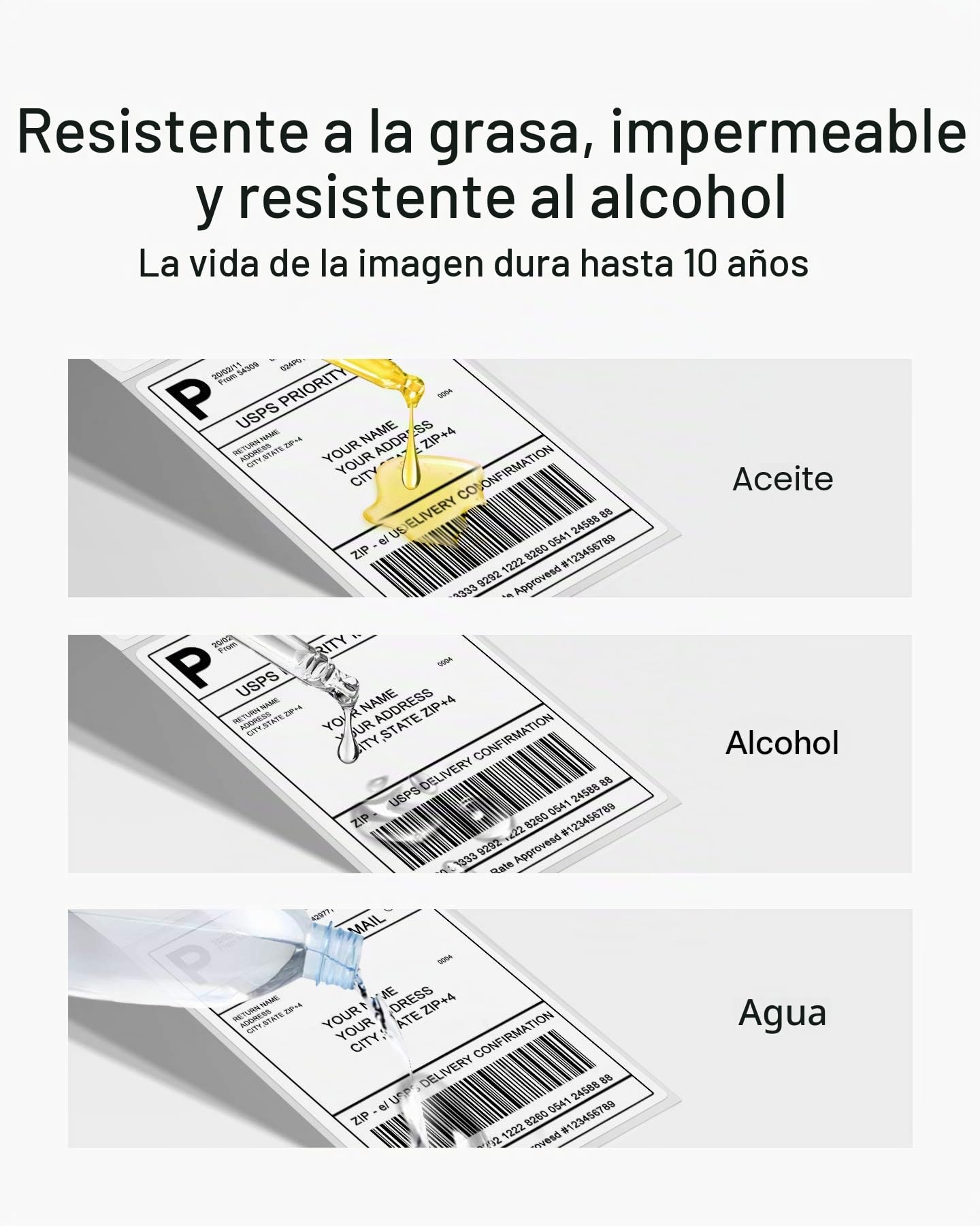 Inateck Etiqueta Térmica de Envío Directo, 4 * 6 pulgadas (100 mm * 150 mm), Etiqueta de Transporte a prueba de agua, BPA/BPS Gratis, Paquete de 500
