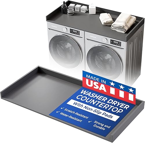 Miniatura 1 de OfficeSimpli - Lavadora y secadora de encimera, laminado, rieles de borde, fabricada con material reciclado, fácil de limpiar, artículos esenciales