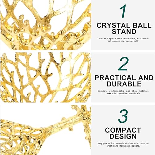 Miniatura 5 de Soporte de esfera de cristal de aleación, base de metal para nido de pájaros, para decoración del hogar, compacto y diseño para bolas de cristal,