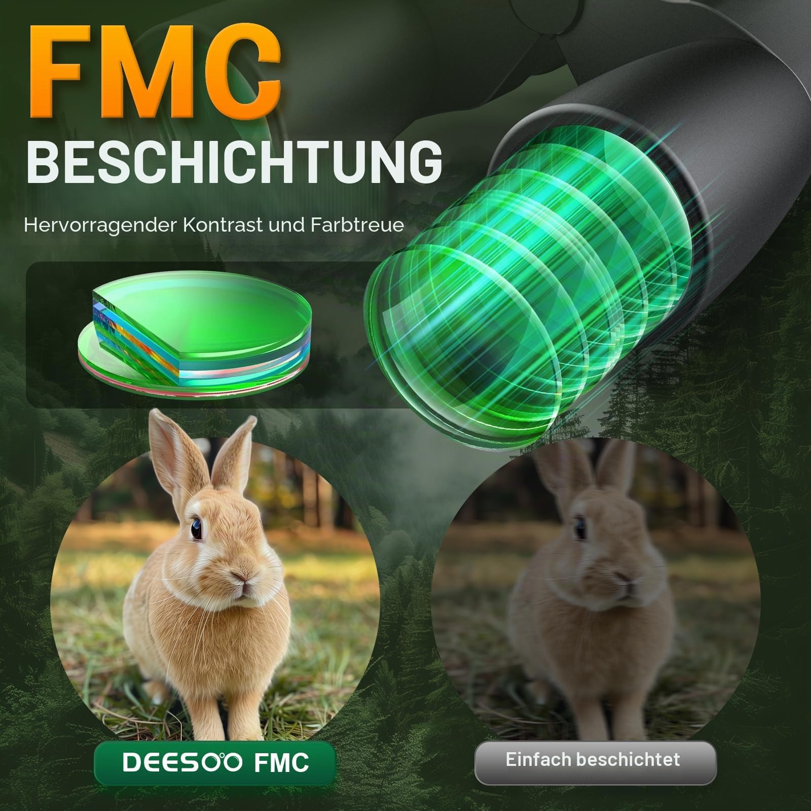 Zoom Fernglas 12-36x50 für Erwachsene, BAK4 & FMC-Vergütung, inklusive Tragetasche, Tragegurt und Okularschutz – Ideal für Vogelbeobachtung, Jagd, Reisen, Konzerte, Outdoor-Sport