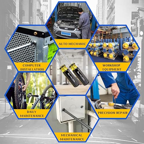 Miniatura 7 de FERCAISH Destornillador ranurado y Phillips, juego de 2 destornilladores de 15 pulgadas de largo - Destornillador plano, destornillador magnético de