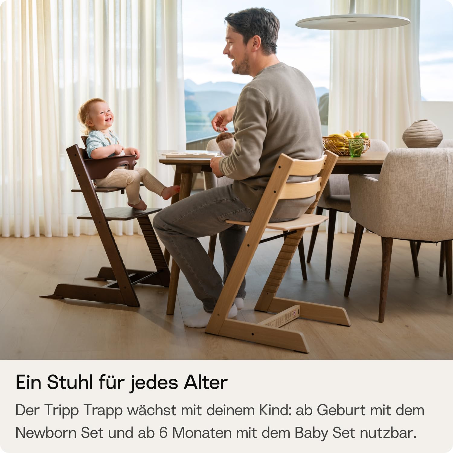 Stokke Tripp Trapp Stuhl Natural – Verstellbarer ergonomischer Stuhl für Kleinkinder, Kinder & Erwachsene