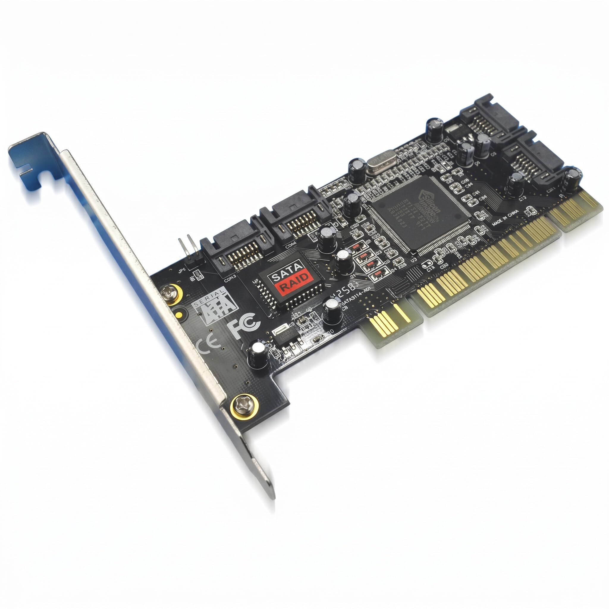 Bewinner Scheda Adattatore da 4 Porte Pci a Sata Raid Card Pci Express a Sata da 1,5 Gbps Sil3114 Chipset Raid Controller Scheda Adattatore Supporto 4 Dischi Rigidi