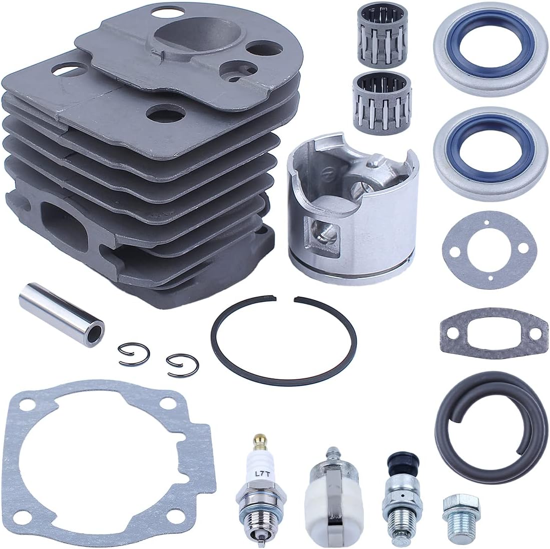 46mm Cylinder Piston Ring For Husqvarna 55 51 Chainsaw Part 505275719 Spark Plug, Cylinder, Piston, Circlip, Fuel Filter, Fuel Line, Spark Plug, Decompression Valve(2 type)