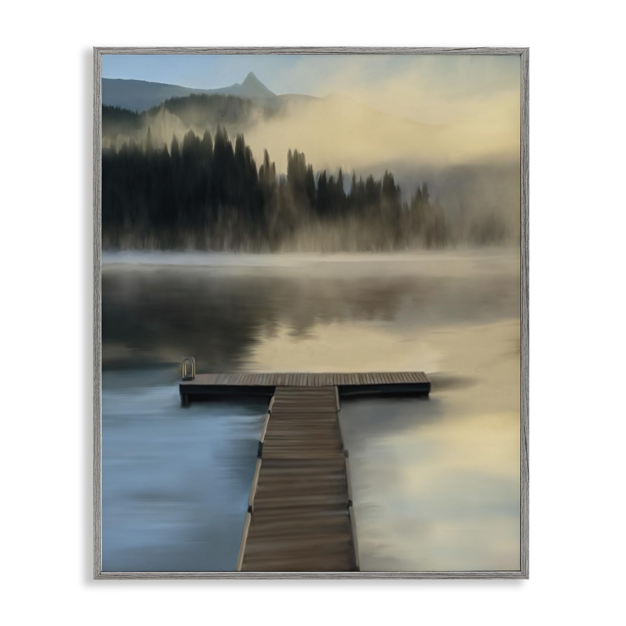 Stupell Industries 'Reflective Lake At Dusk', Framed Giclee Art, Gray, 11 x 14 Inches, Easy to Hang and Sturdy, Made in USA, by Renel Peters
