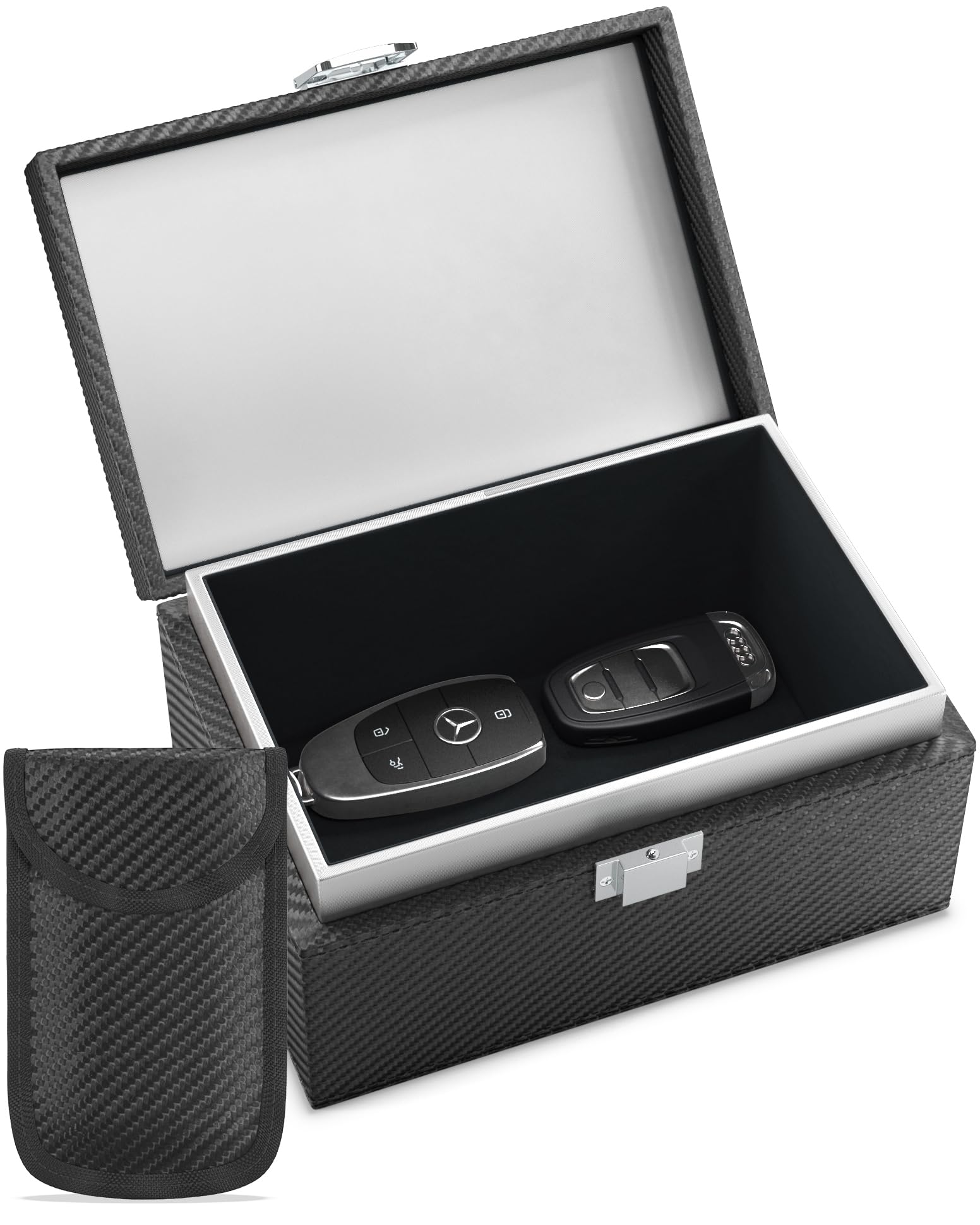 Faraday Box For Car Keys Large 19 x 12 9 CM – RFID Anti Theft Keyless Entry Signal Blocking Pouch – Prevents Key Cloning Safety For Your Home