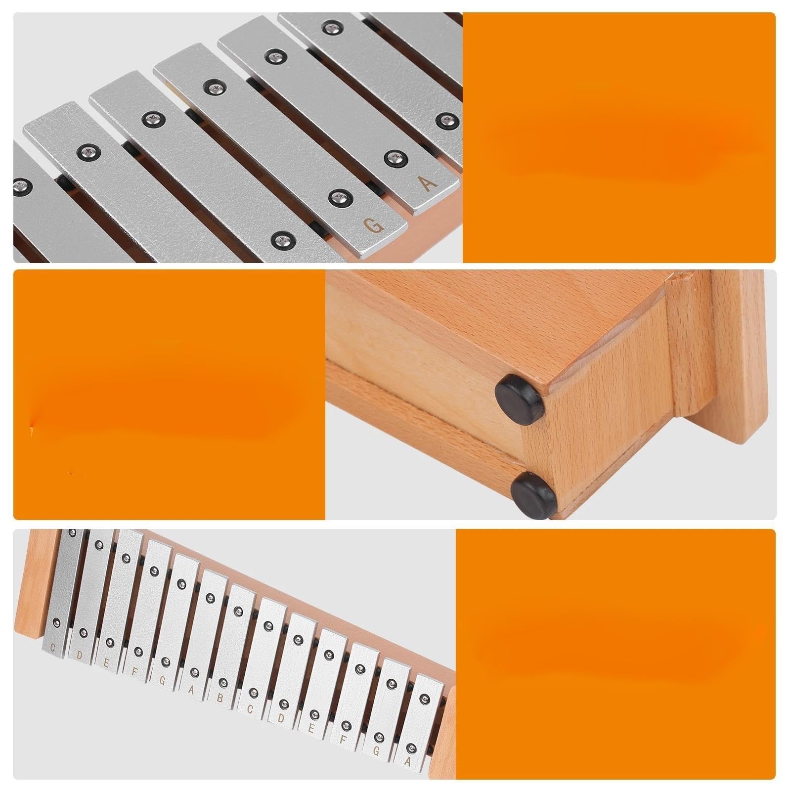 Ksylofon 13-Note Glockenspiel Przenośny Aluminiowy Fortepian Ksylofon Instrument Perkusyjny Instrument Muzyczny