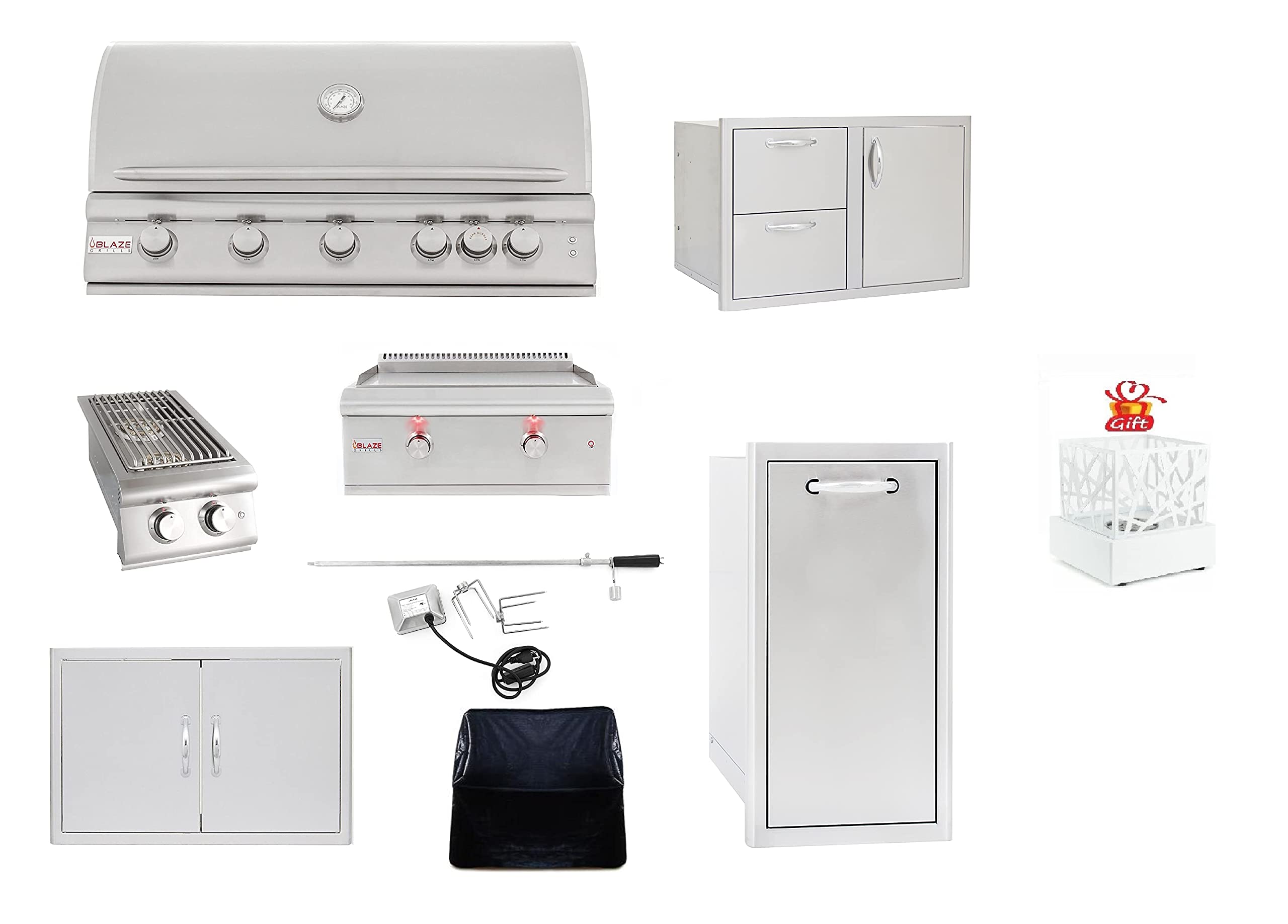 Buy AMS Fireplace Blaze Package of Blaze 40 Inch 5Burner LTE Grill