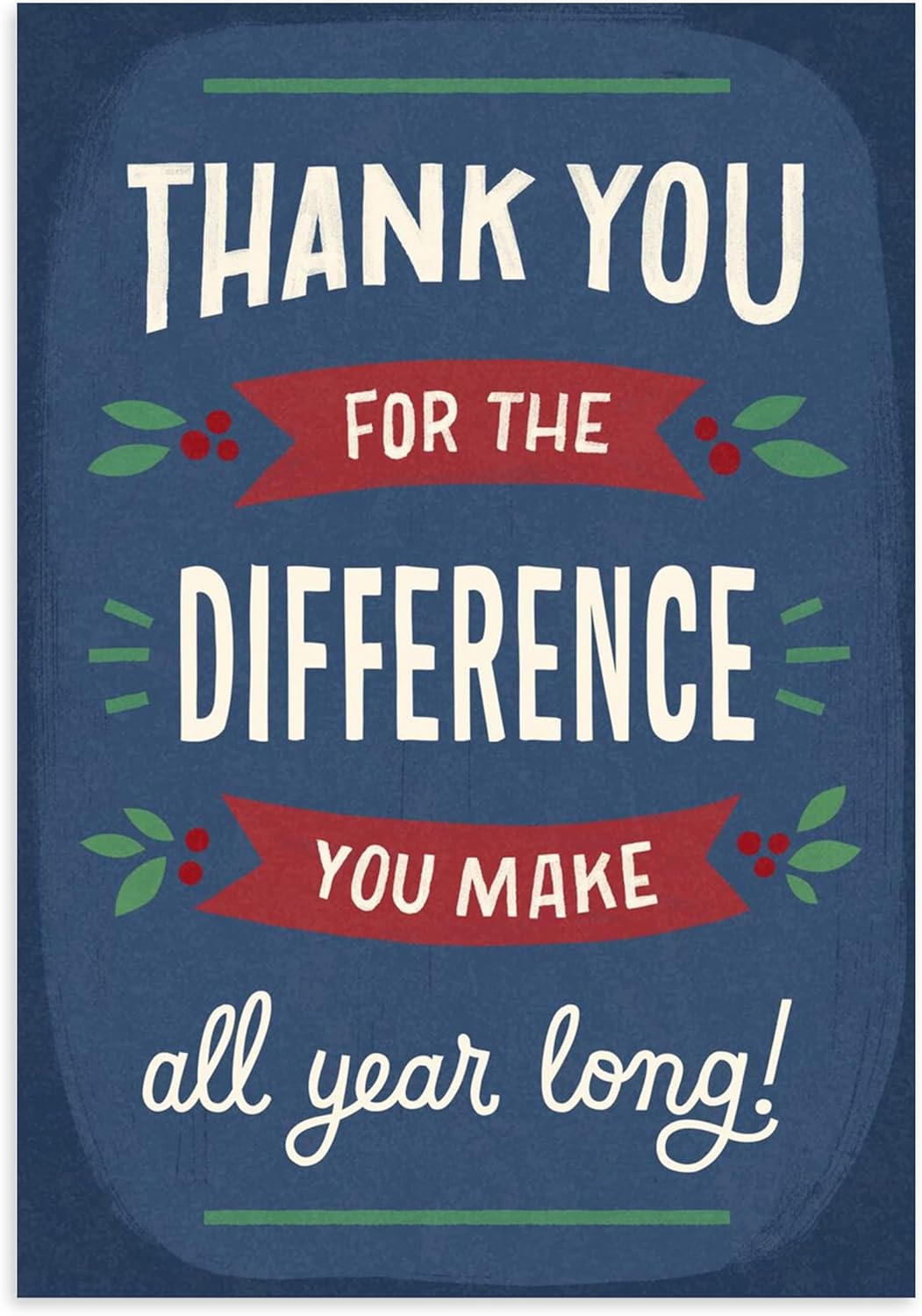 Hallmark Business Bulk 10 Pack Company Holiday Cards for Employees & Customers (You Make a Difference), 5 x 7 Cards, Message Inside, Envelopes Included