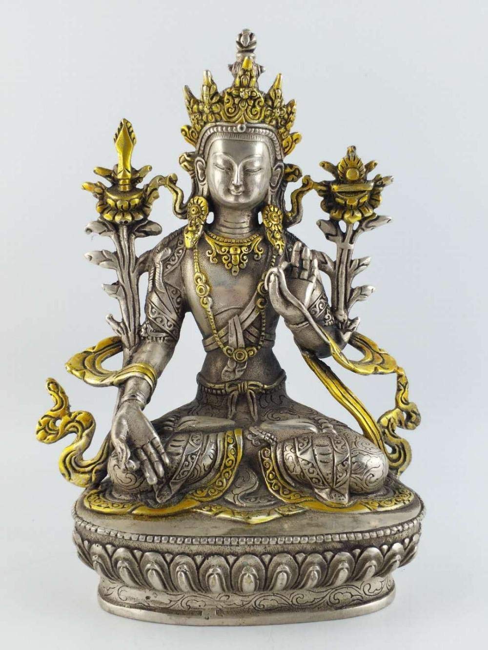 Statues de Bouddha tibétain et Tara Blanche pour la déco maison