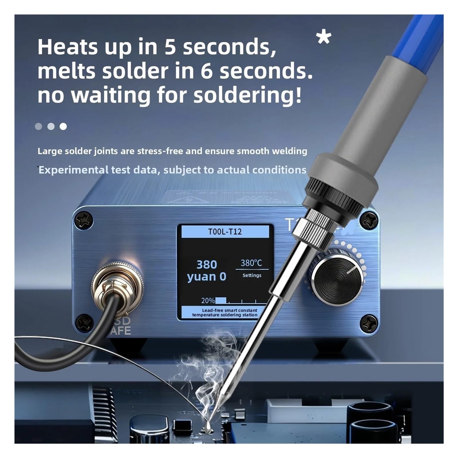 Stazione di saldatura, Stazione saldante SMD Smart Precision T12A T12B, kit ferro intelligente a riscaldamento rapido con display LCD(T12A standard)