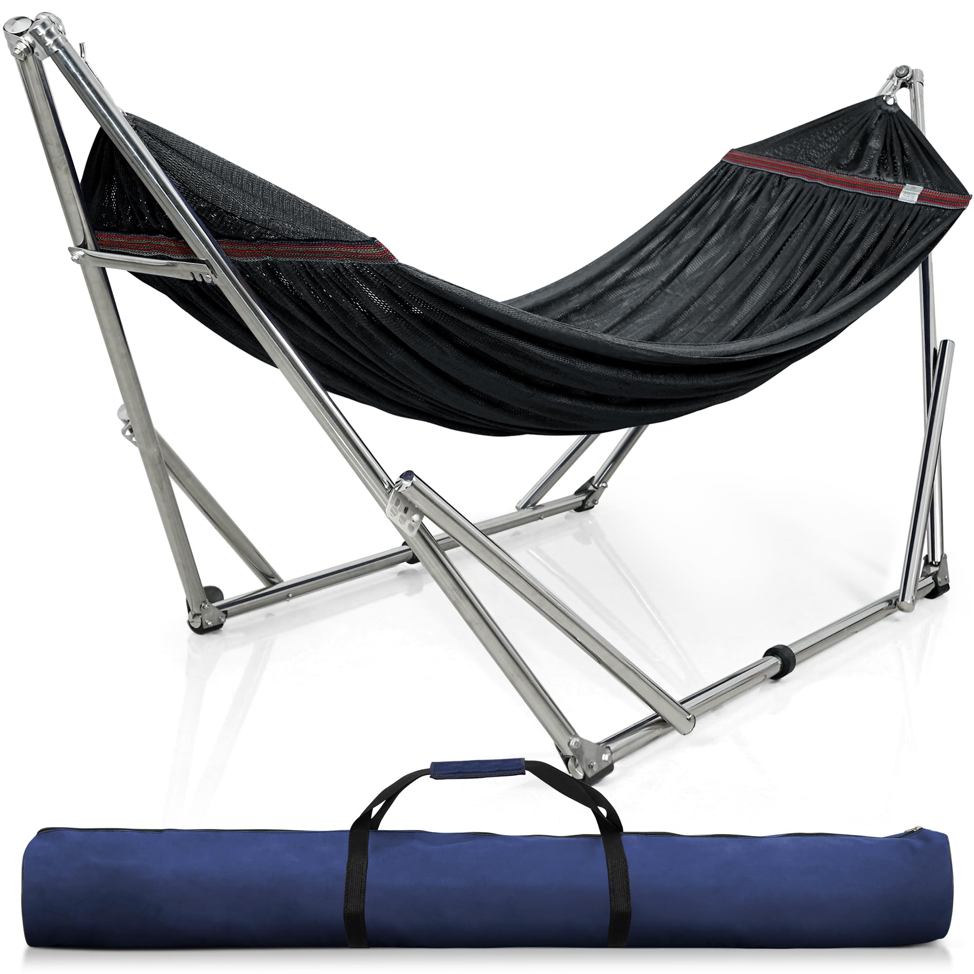 Tranquillo Adjustable Hammock Stand Collapsible Camping Hammock and Stand 650 lbs Capacity Deluxe Double Hammock Stand for 2