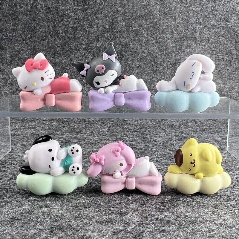 Netavantaj Kuromi My Melody Hello Kitty Pochacco Pompom Uyuyan Figürleri 6 Parça