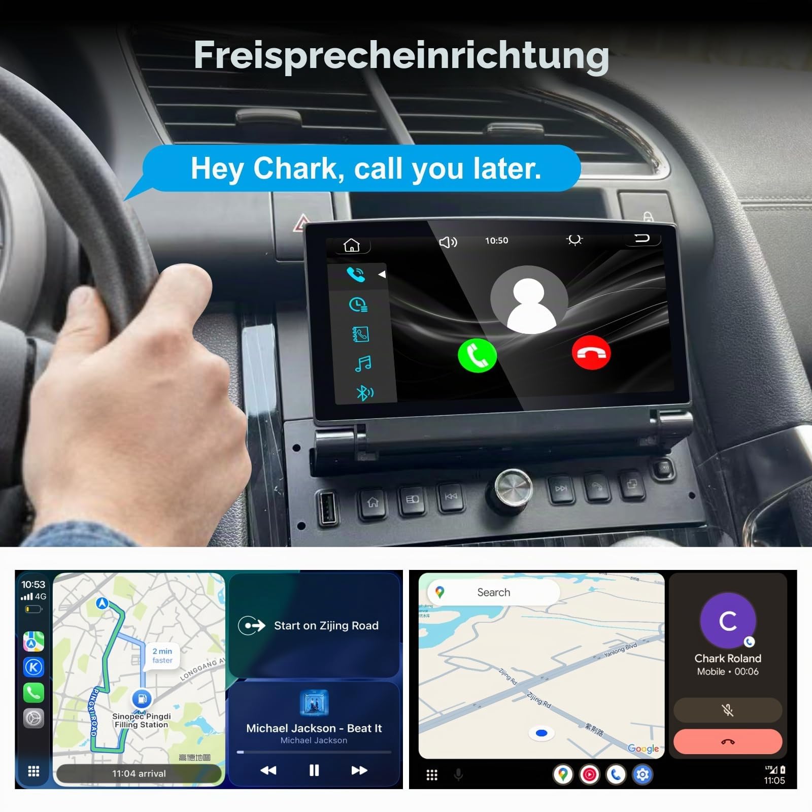 Linux Single DIN Autoradio für Peugeot 3008 206 207 308 Citroën C2 C3 C4 Picasso mit kabellosem CarPlay und Android Auto, ausklappbarem Touchscreen, Plug & Play, Bluetooth, FM/AM-Radio