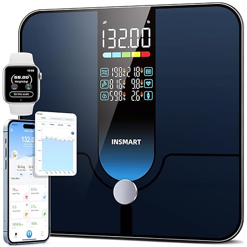 Miniatura 9 de INSMART Báscula inteligente para peso corporal, pantalla LCD todo en uno, báscula de peso de baño, báscula de grasa corporal, báscula de pesaje