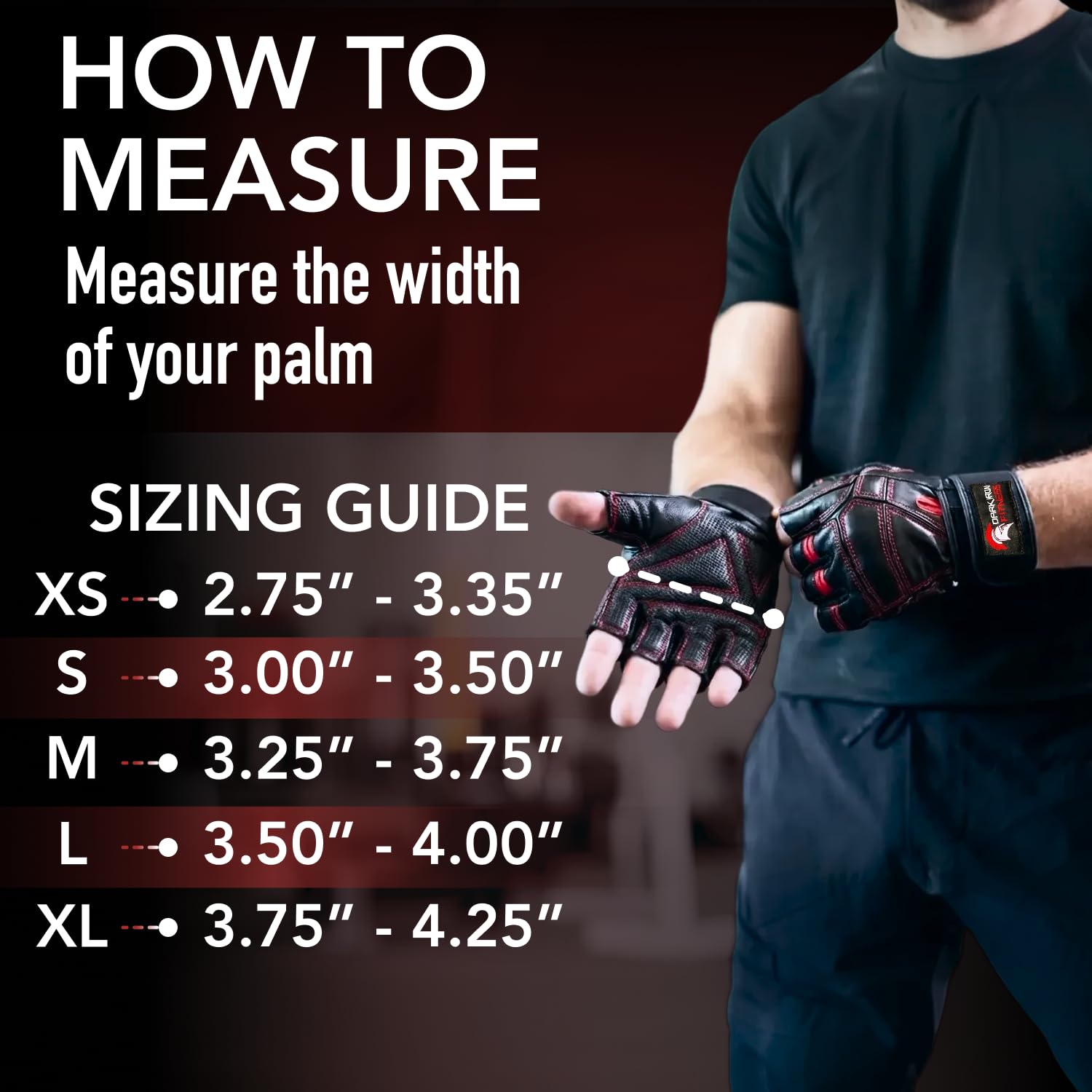 Dark Iron Fitness Guanti da palestra in vera pelle per uomini e donne, taglia XS, guanti da allenamento per sollevamento pesi, crossfit, stacchi da terra, bilanciere, imbottitura per palmo, protezione