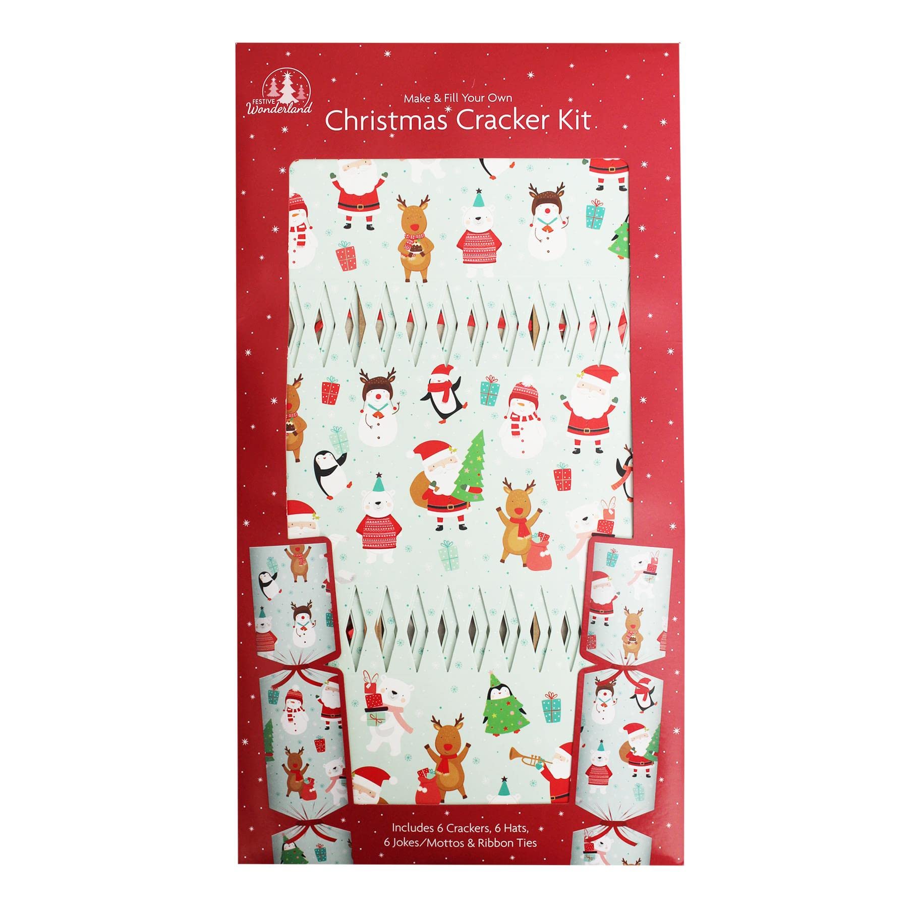 Widdle Gifts 6 Pack Make your Own Christmas Cracker Kit - Santa and Friends