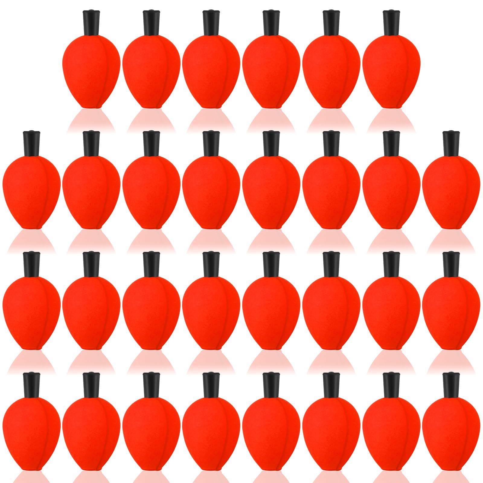 30 unidades de flotadores de espuma para trucha, lágrima, pesca con mosca, indicadores de huelga para trucha, agua salada, agua dulce (rojo)