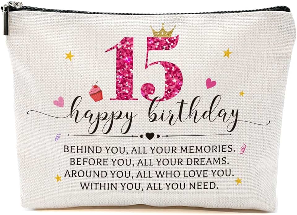 Makeup bag for 15th birthday gift