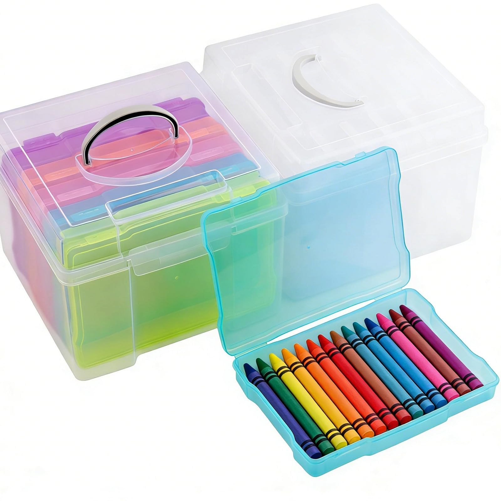 Boîte de rangement photo contre le désordre des fournitures et timbres