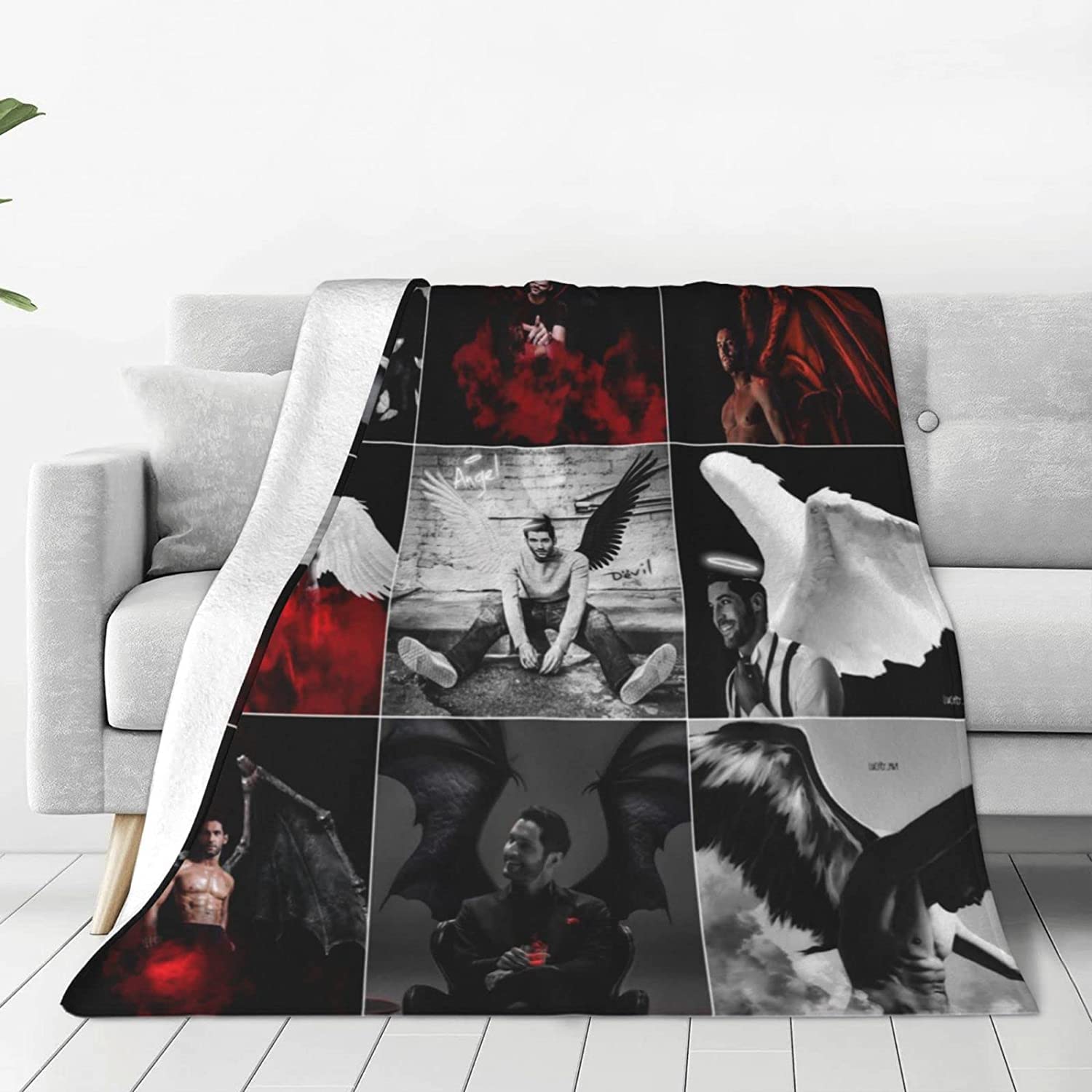 YINGD Comfortable Ultra-Soft Micro Fleece Blanket,Lucifer Fleece Blankets for Sofa Bed Travel 200CM X 150CM