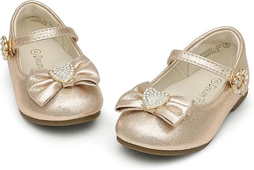 Miniatura 6 de Dream Pairs ANGEL-22 Mary Jane - Bailarina plana con lazo frontal con forma de corazón y diamantes de imitación (niñoniña pequeña)