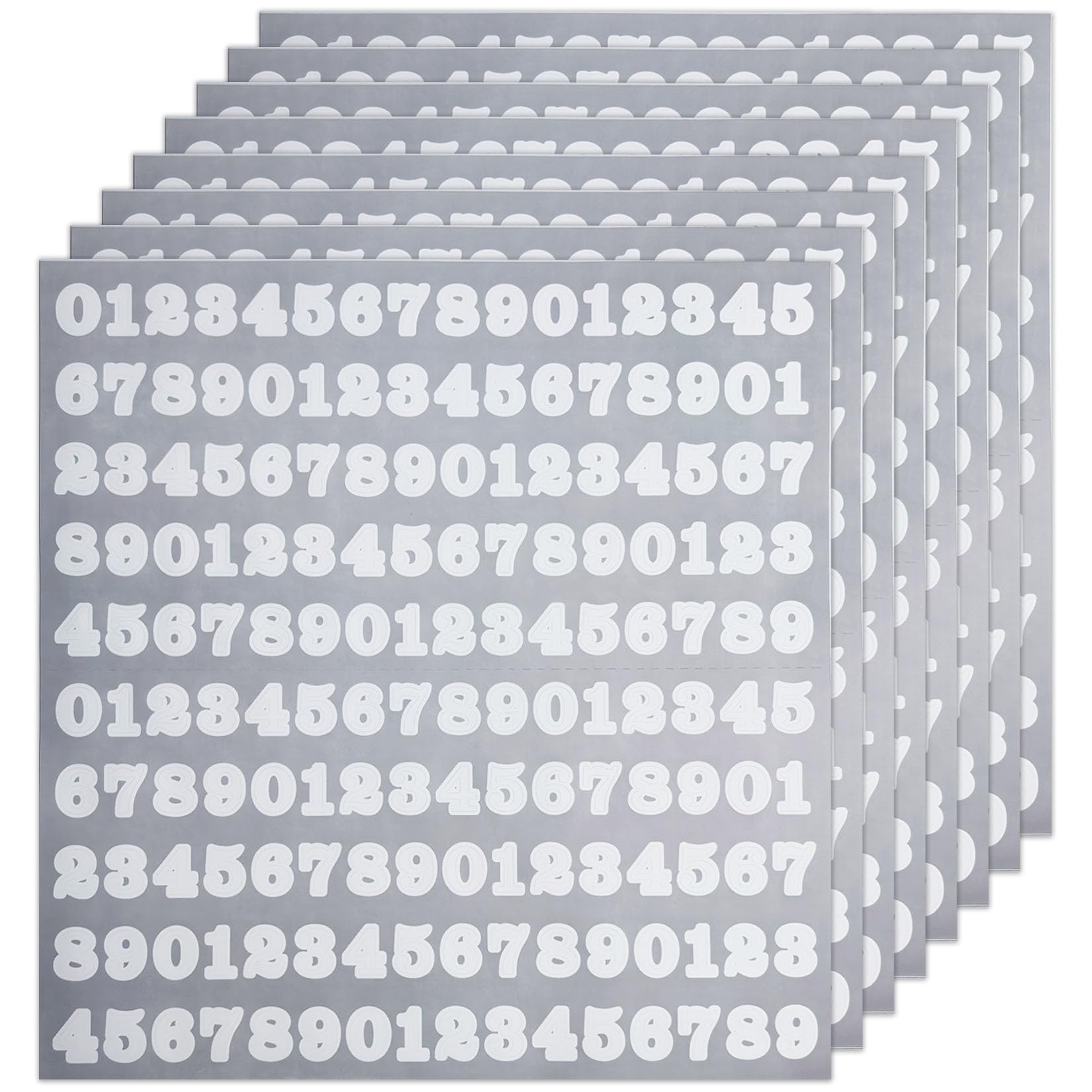 Photo 1 of 1/2 Inch Vinyl Number Stickers, 8 Sheets White Waterproof Number Sticker
