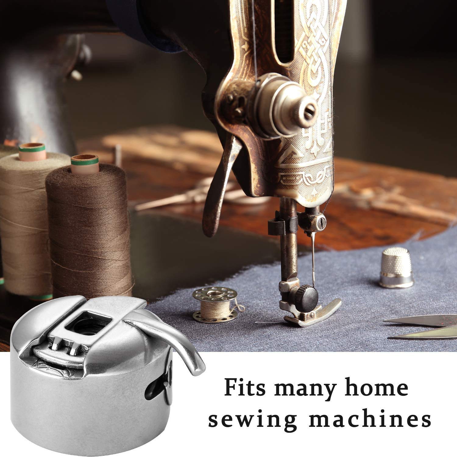 SSKR Metal Sewing Bobbin Case for All Type of Sewing Machines Suitable for One Side Flat Needle Machines (Silver) -3 Piece — Amazon image 6