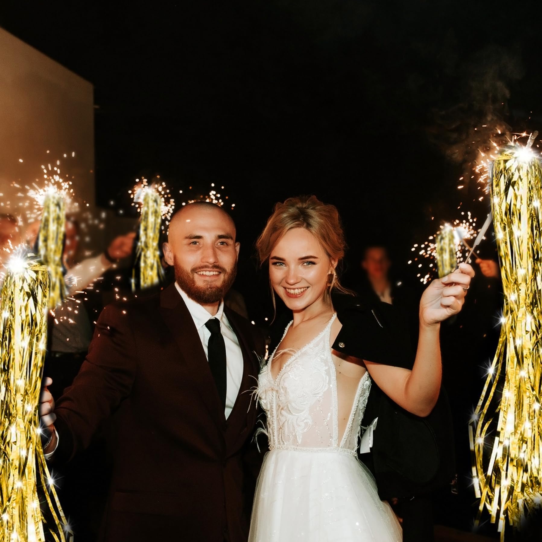 Varas ligeras de 100 PC para boda para chispas de plástico reflectantes para todas las edades para bodas con elegantes varitas de boda de boda para la boda de cumpleaños Glow in the Dark Party Favors