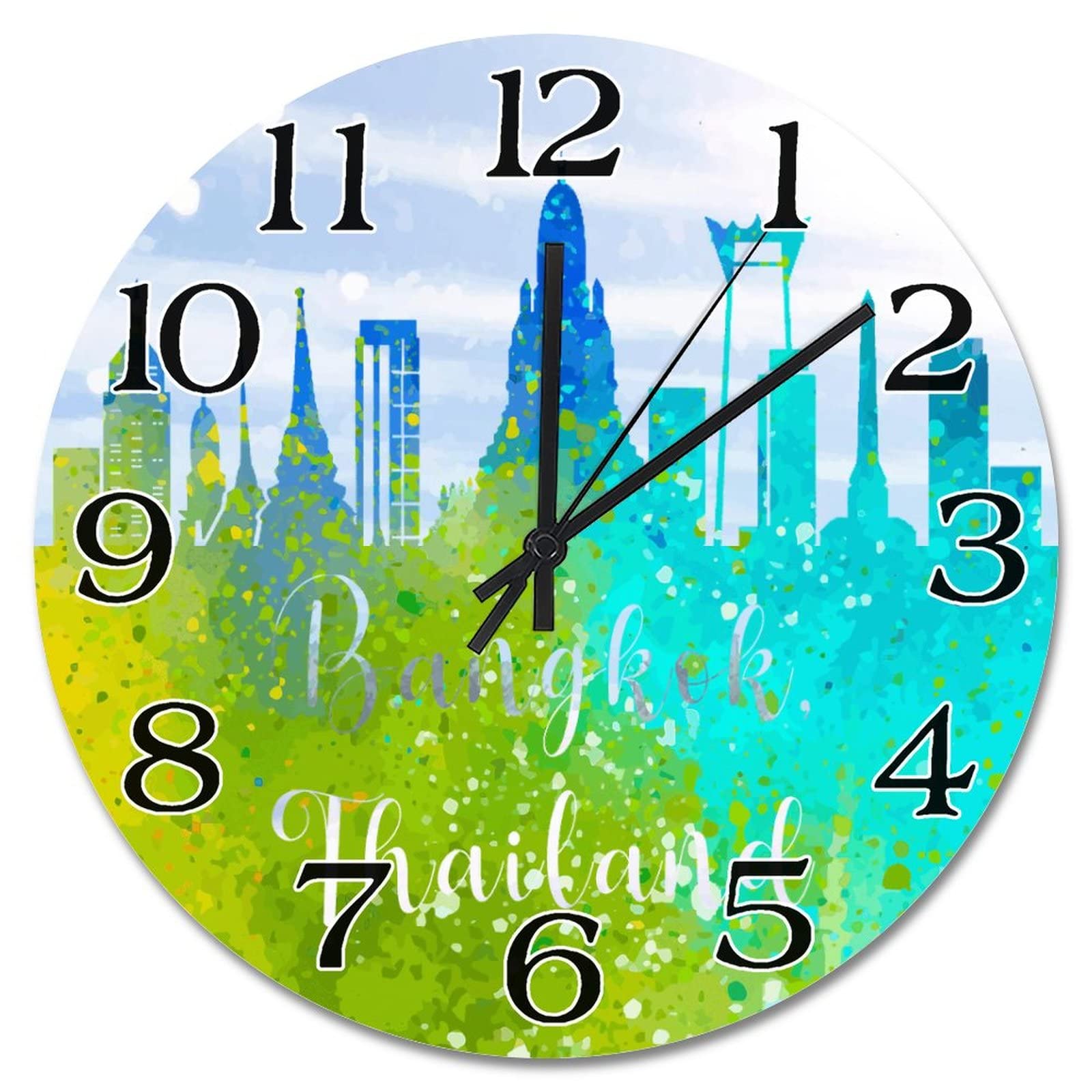 Horloges murales rondes de Bangkok silencieuses pour chambre zen