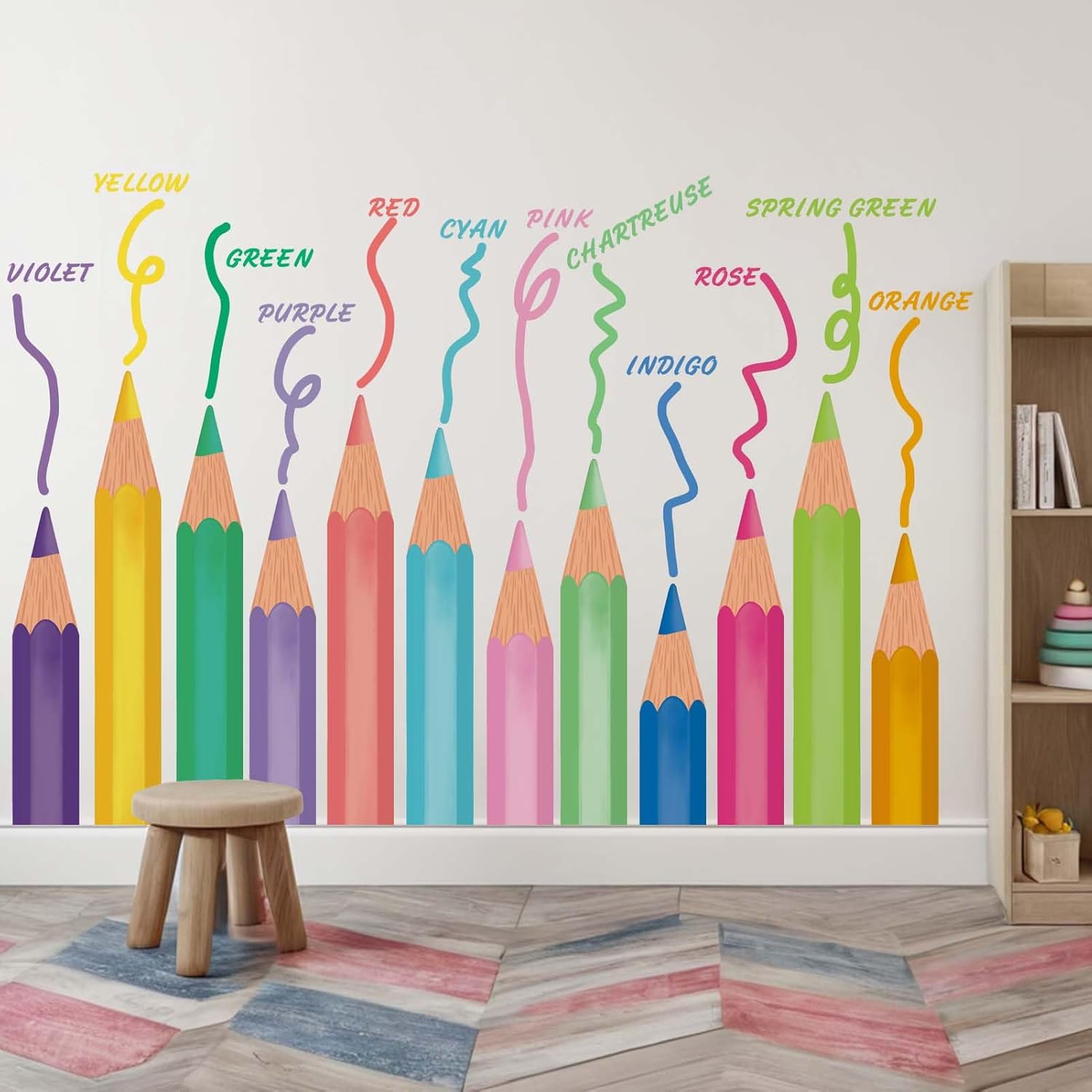 PinkEleph Classroom Wall Decals - Educational Crayon Wall Stickers - Kids Bedroom Baby Nursery Daycare Playroom Wall Decor 4 71Ny68O9jML. AC SL1500