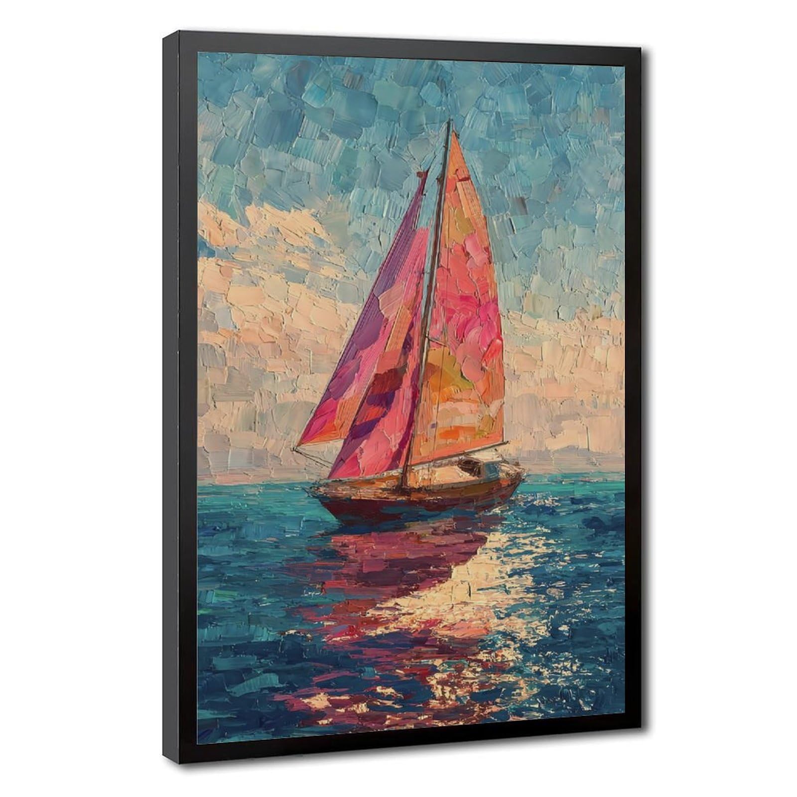 Coastal Nautical Wall Art Ocean Canvas Poster for Bedroom Decor Gift