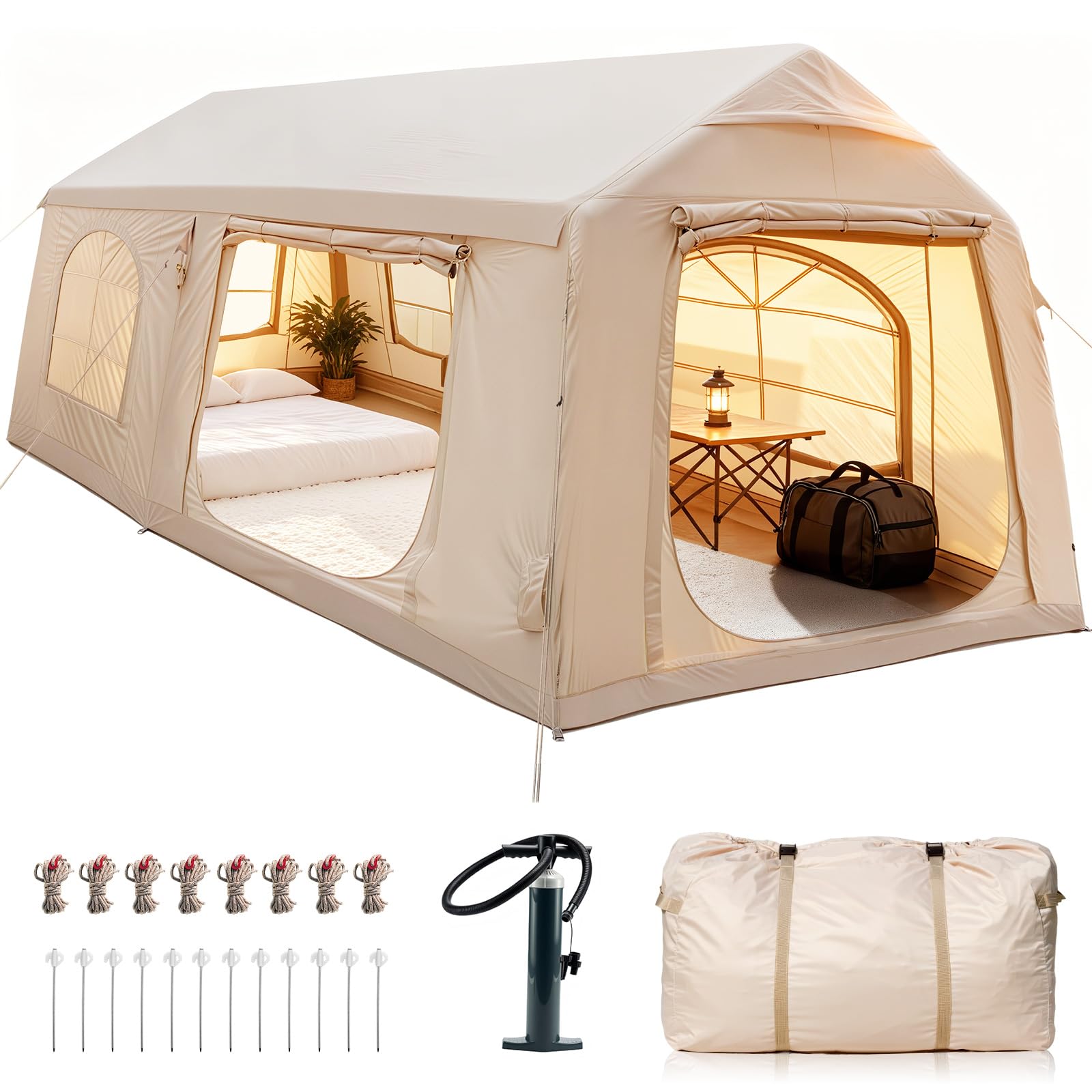 Ytaoeo Aufblasbares Zelt für Camping Outdoor Zelt Aufblasbares Gampingzelt aus Wasserdichtem Oxford-Stoff Air Glamping Zelte, Verschiedene Optionen