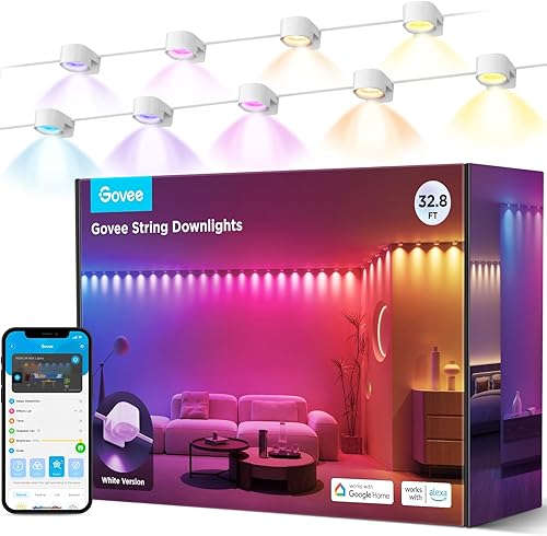 Miniatura 9 de Govee RGBIC - Tira de luces LED inteligentes que funciona con Alexa, lámpara de pared interior que cambia de color Wi-Fi para fiestas, Año Nuevo e