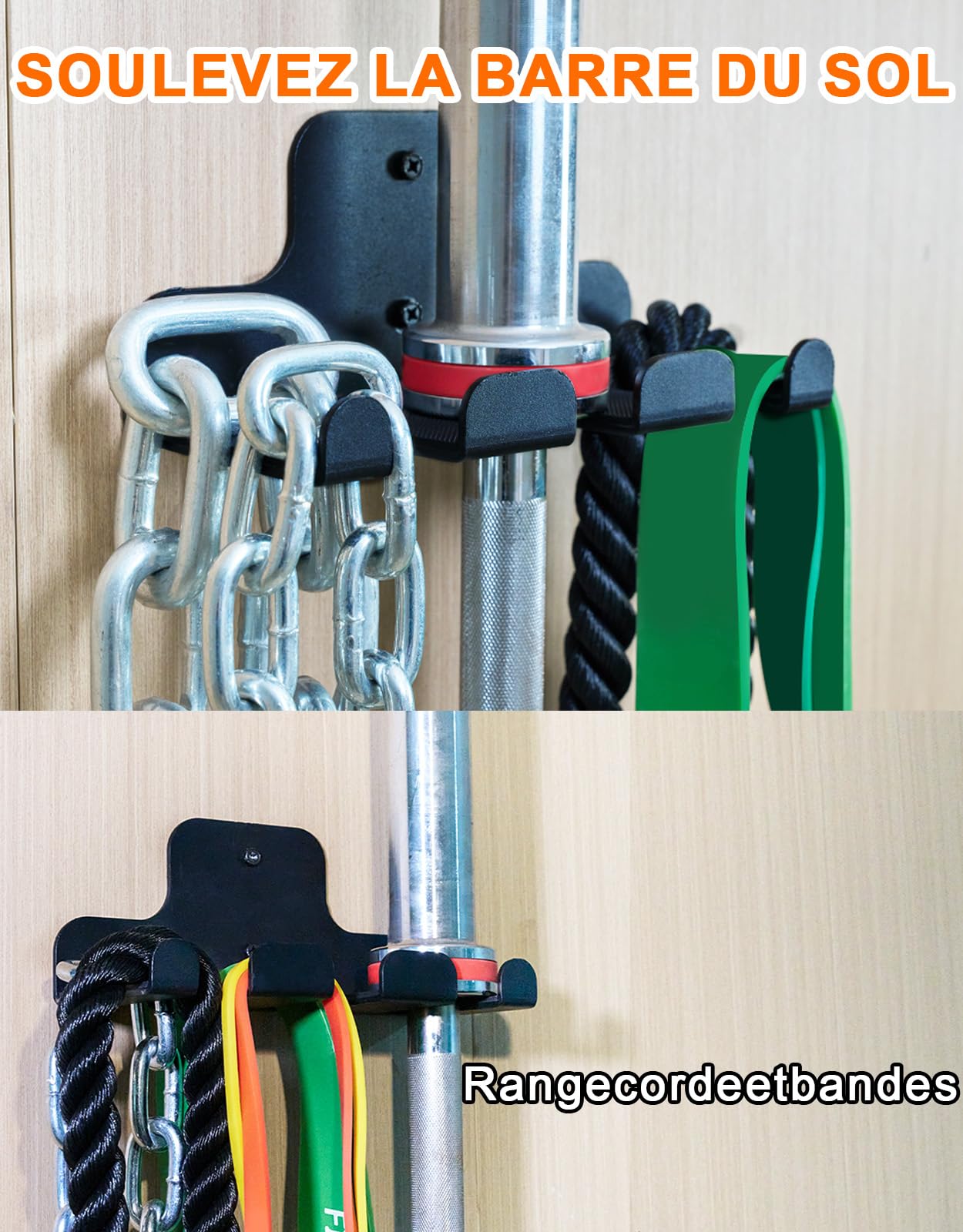 Fitarc Support de rangement pour haltères olympiques, support vertical pour haltères à suspendre pour équipement de fitness à domicile