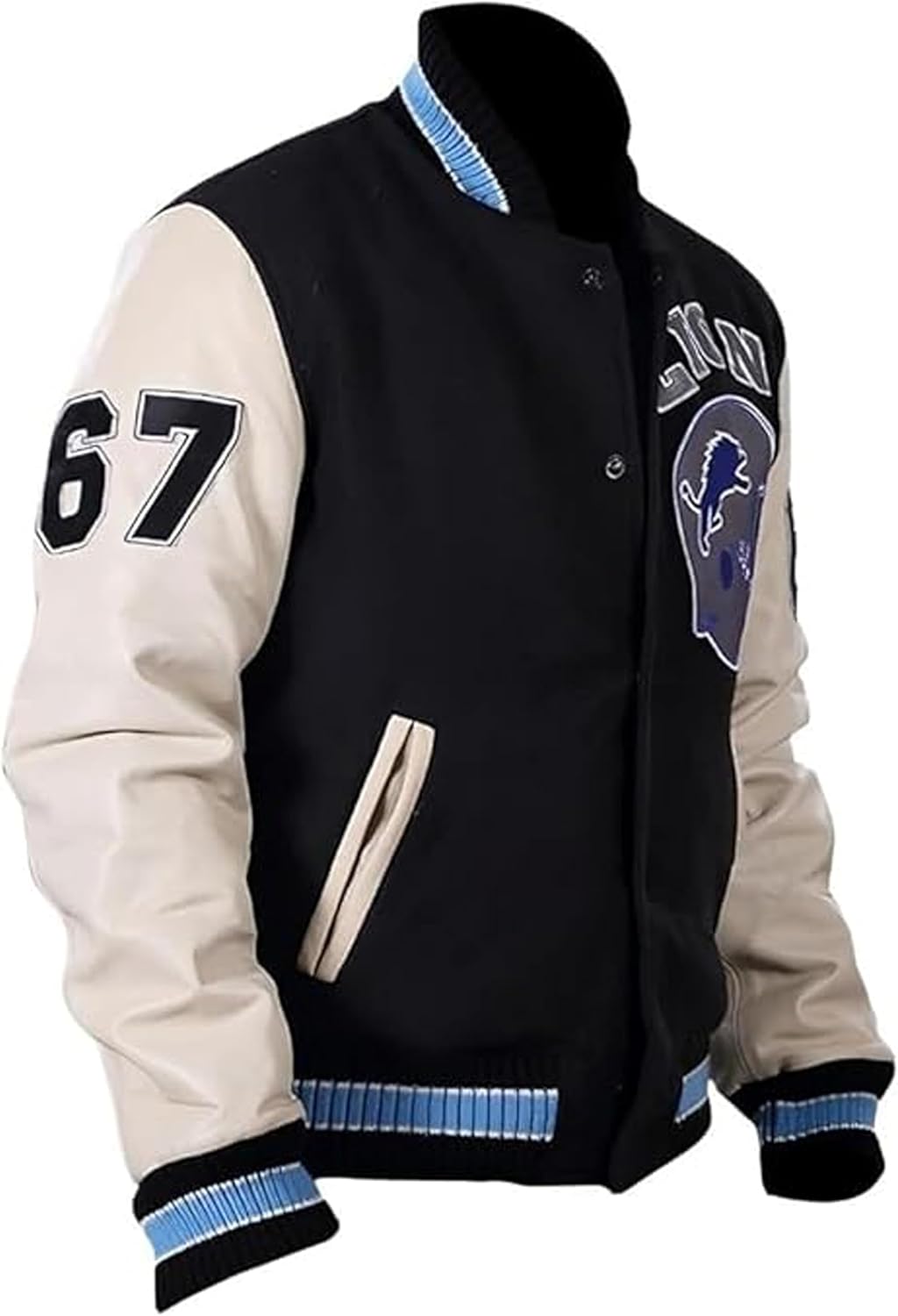 Detroit Beverly Hills Cop Varsity Jacket Men's - Axel Foley Lions Baseball Wool Varsity Jacket