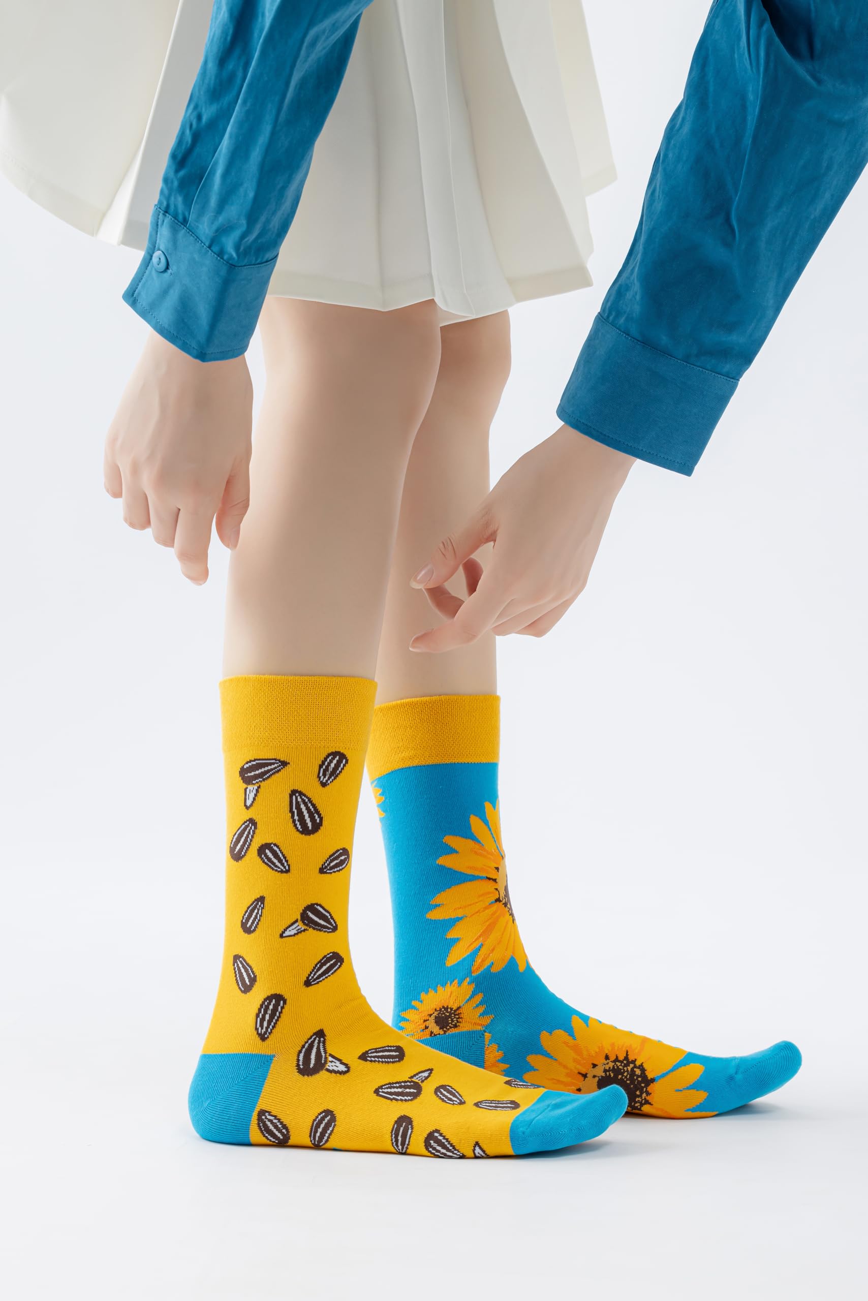 Calcetines Divertidos Unisex para Mujer y Hombre con Diseños Asimétricos en Par - Temas Animales, Comida, Fruta, Deporte y Arte en Algodón - Ideal para Regalos — view 5