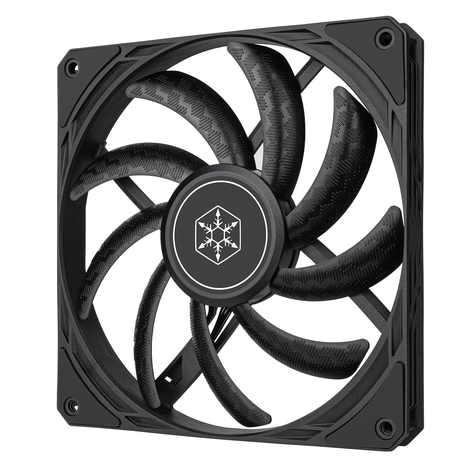 Silverstone Technology Air Slimmer 140 Enhanced Performance 140mm Slim Fan with Full-Range PWM and Shark Force Technology, (SST-AS140B)