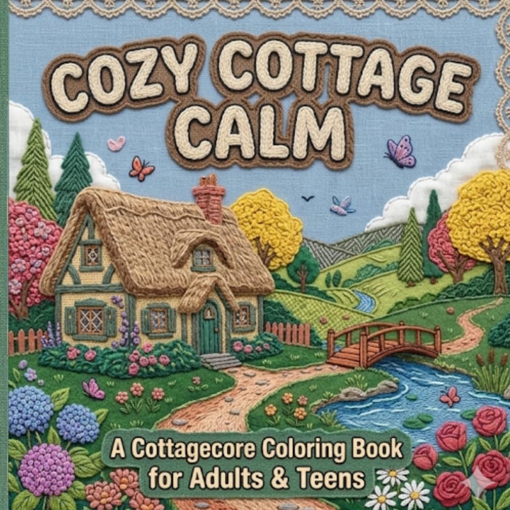 Cozy Cottage Calm: A Cottagecore Coloring Book for Adults & Teens