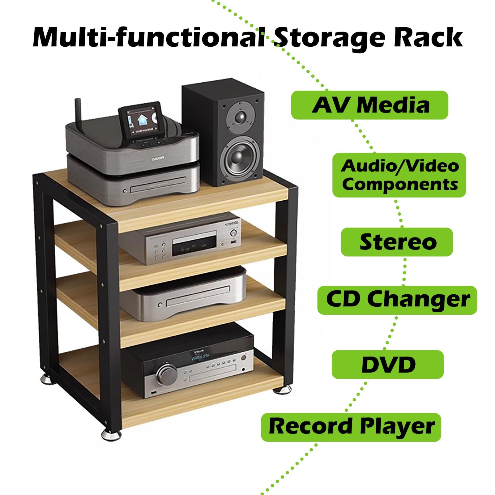 porta-DVD, Rack HiFi piccolo a 3 livelli for componenti audio