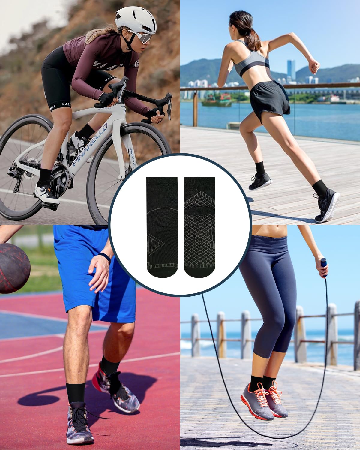 Calcetines de Compresión para Hombre y Mujer: Calcetines Fascitis Plantar Soporte para Esguince de Tobillo para Aliviar el Dolor de Pies Tendinitis Aquiles Artritis
