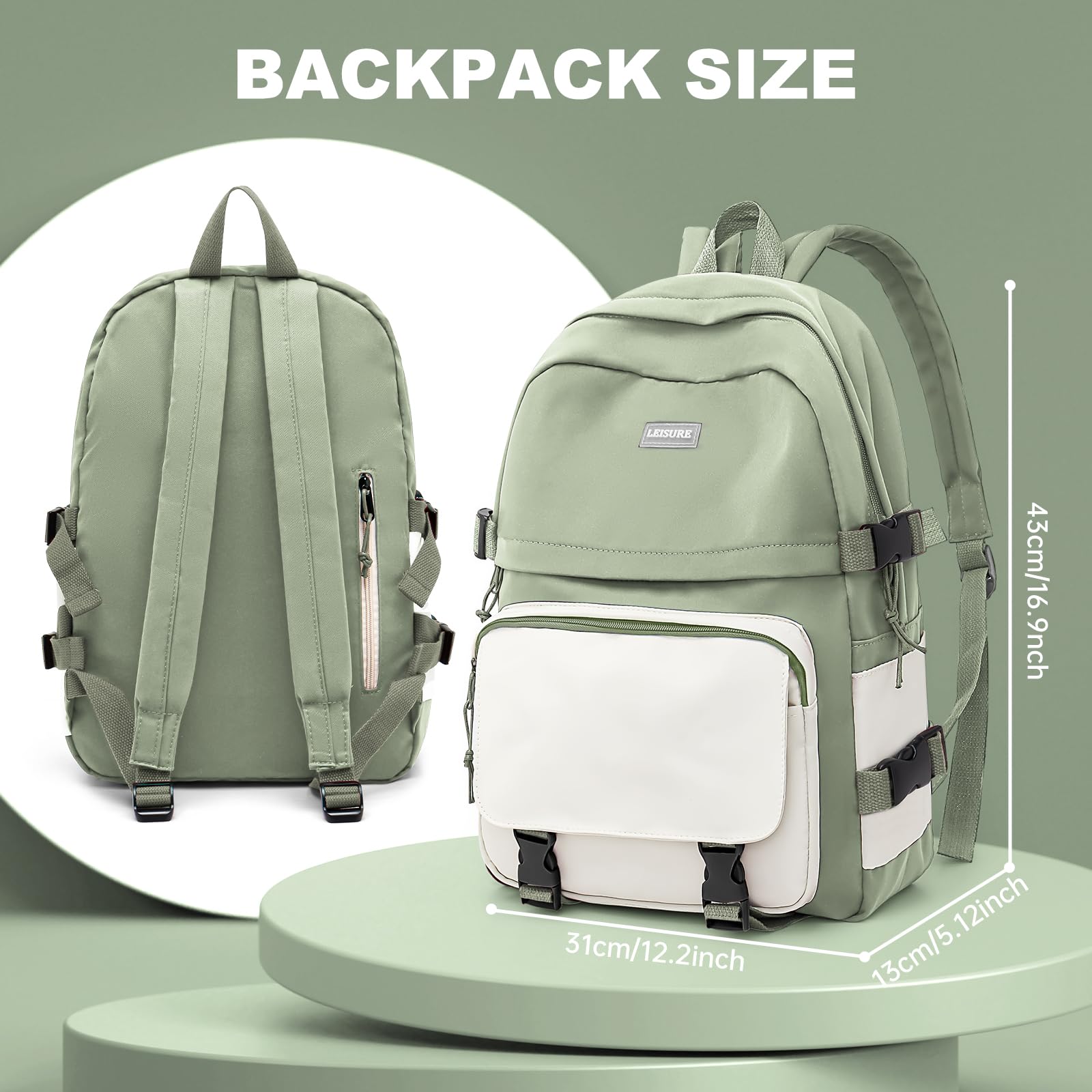 HYC00 Zaino Scuola Superiore Ragazza,Zaino da Scuola Media Ragazzo Zaino Università Leggero Resistente all'acqua College Casual Daypacks, Zaino PC 14 Pollici Zaini Scuola Cartella Adolescente