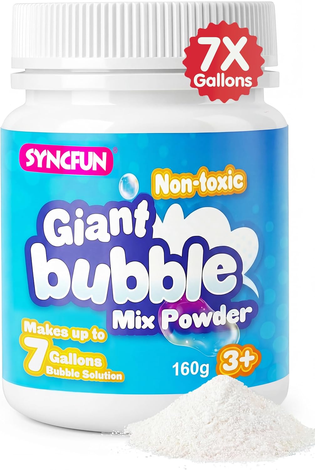 SYNCFUN Giant Bubble Solution Makes 7 Gallons (896 OZ), Non Toxic Giant Bubble Mix Powder, Concentrate Solution Refill for Wands, Machine, Summer, Outdoor, Birthday, Party