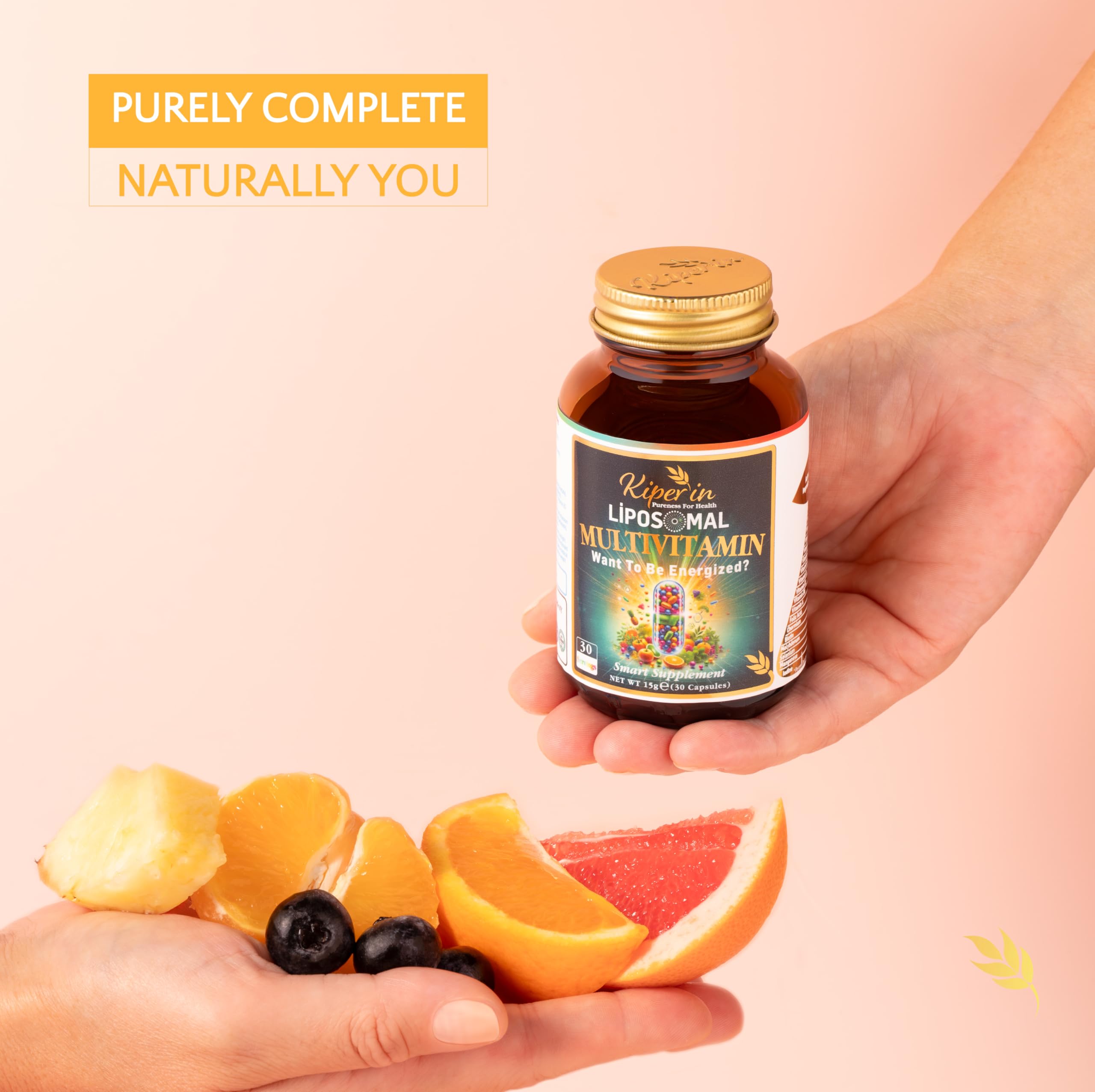 Kiperin Lipozomal Multivitamin Akıllı Takviye | Klinik Olarak Kanıtlanmış | 13 Vitamin & 6 Mineral - Yüksek Emilim: A, C, D3, E, B, K, Biotin, Çinko, Demir. | Enerji, Bağışıklık, Cilt, Saç | 30 Kapsül