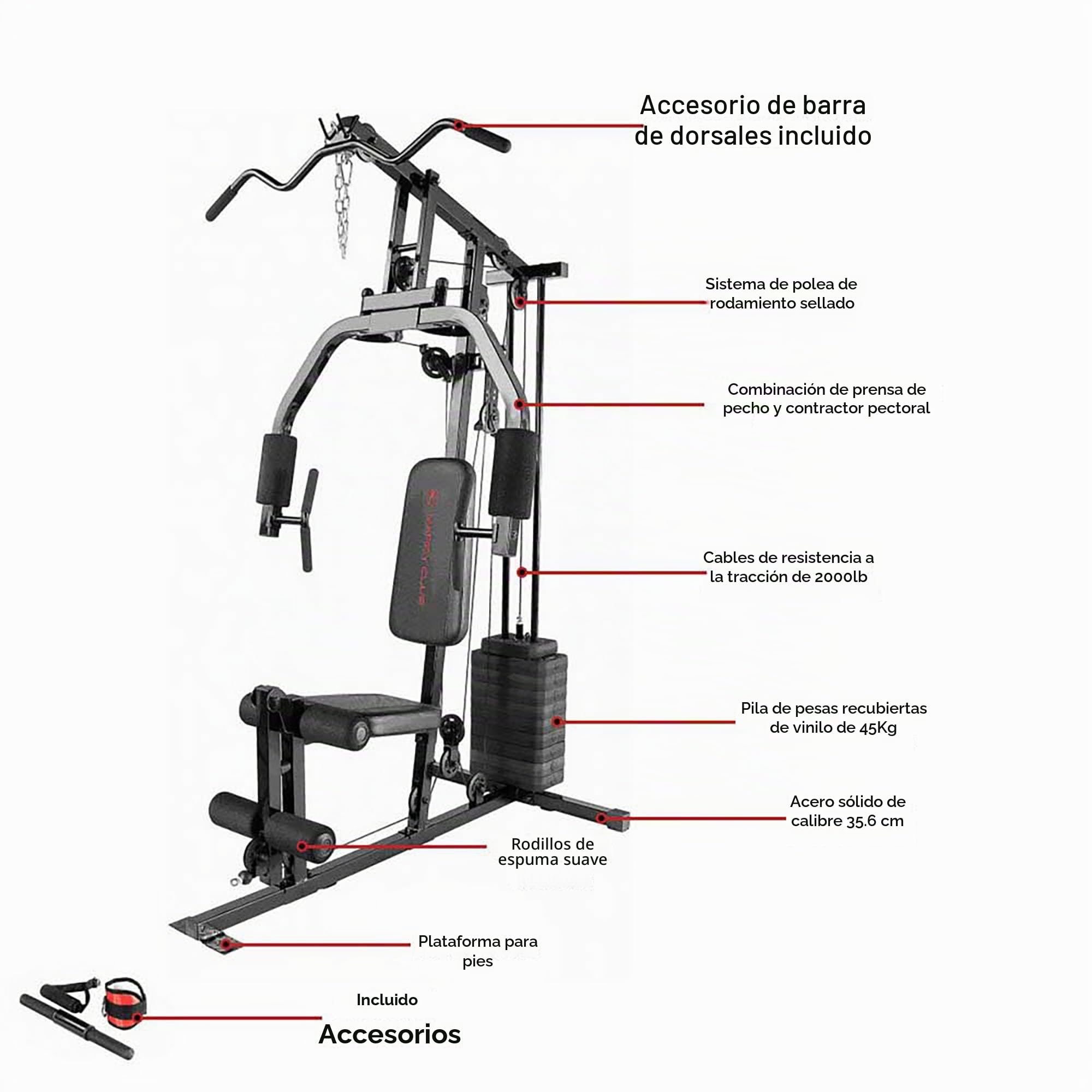 Marcy Estación de entrenamiento multifuncional de 100 libras a 200 libras, gimnasio en casa para levantamiento de pesas y culturismo
