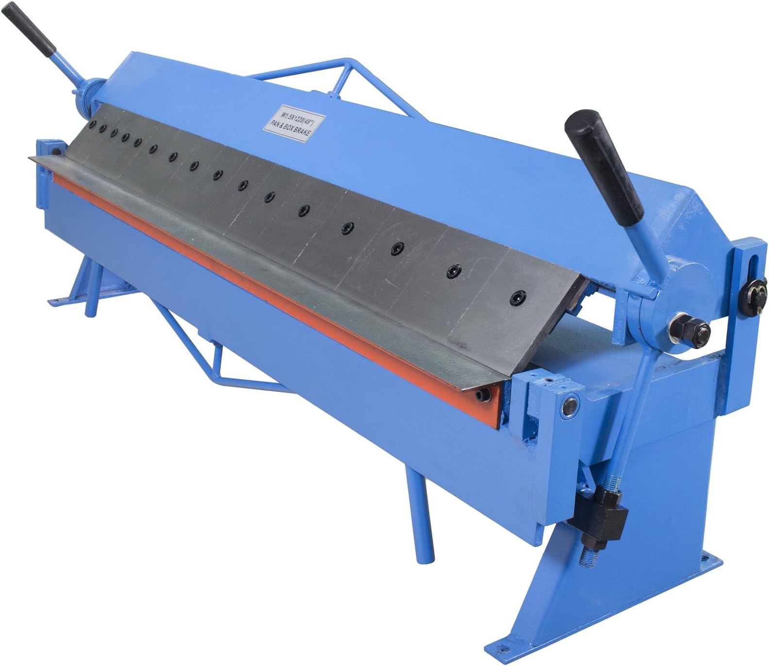 48" Sheet Metal Pan and Box Brake with Adjustable Removeable Fingers, 20 Gauge