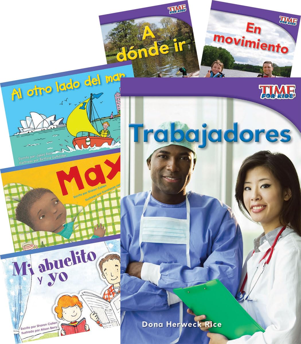 Teacher Created Materials - Classroom Library Collections: Por la comunidad (In the Community) - 6 Book Set - Grade 1 - Guided Reading Level C