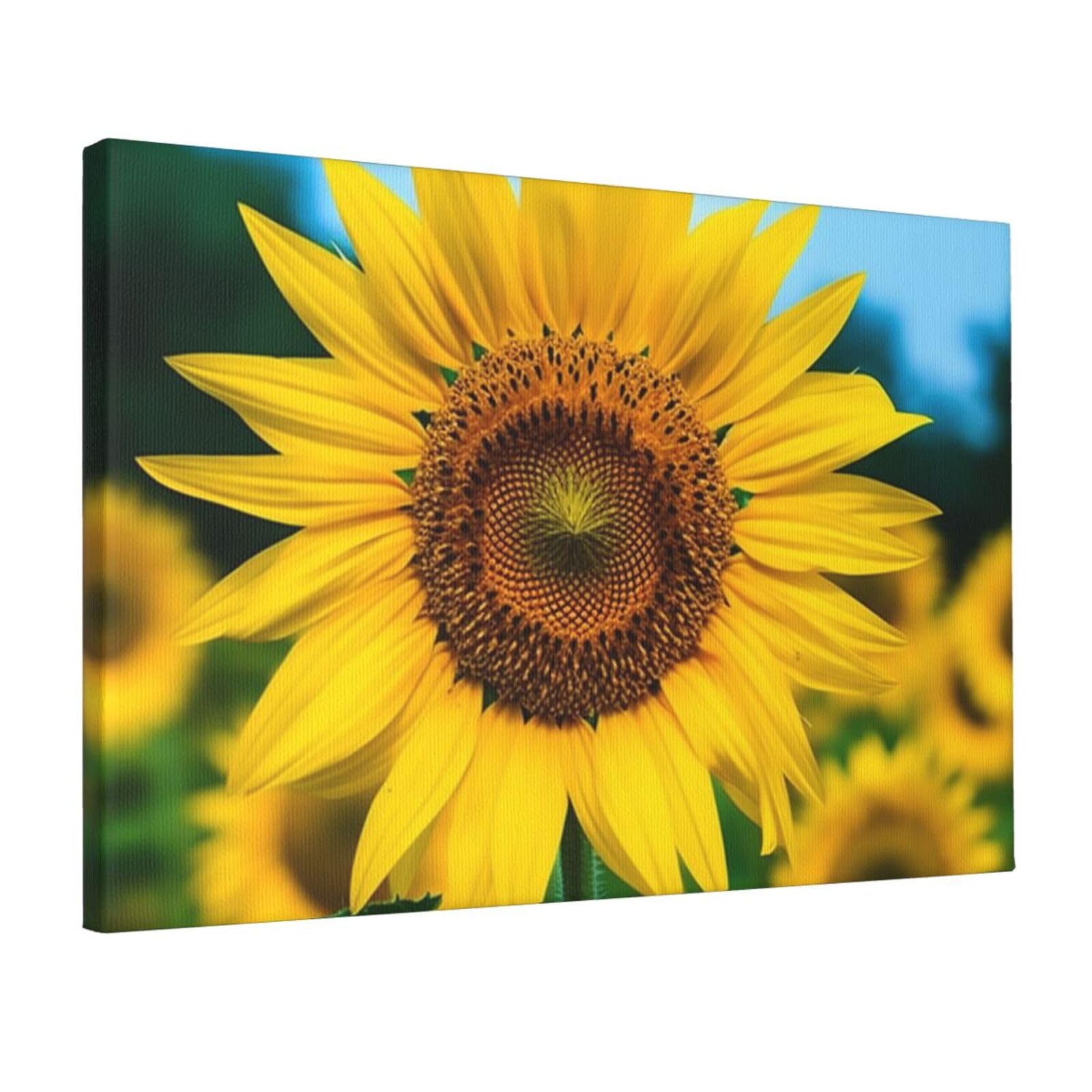 DWVTSLH Beutiful Sunflower Poster Paintings Canvas Wall Art Bedroom Prints Home Decor Hanging Picture Modern Home Artworks Aesthetic for Living Room Office Wall Decor 12x18in Unframed