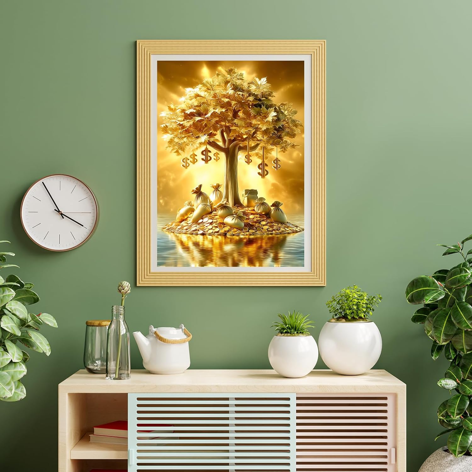 Puzzles for Adults 500 Pieces, Fortune Tree Jigsaw Puzzles - Golden Money Tree, Impossible Money Puzzle for Seniors Families,20.47x14.96 inches, 1:1 Poster, Letter on The Back
