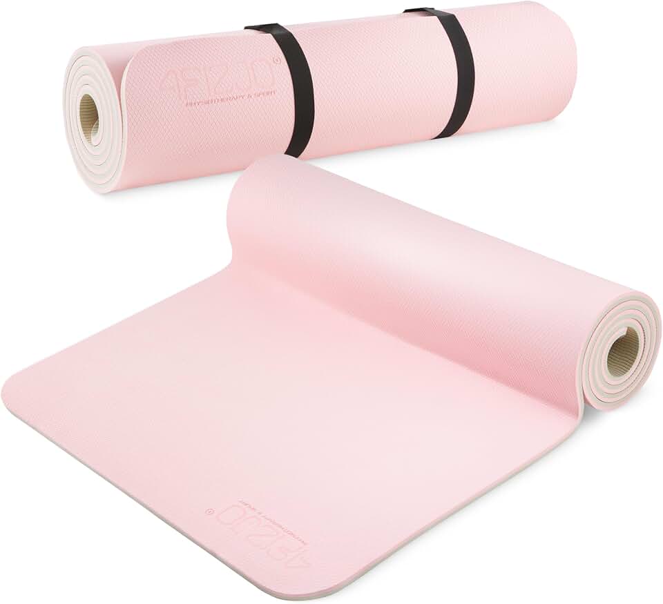 4FIZJO Fitnessmatte mit Tragegurt, Abmessungen 180x60cm, TPE-Kautschuk, Rutschfest, Komfort, In & Ou